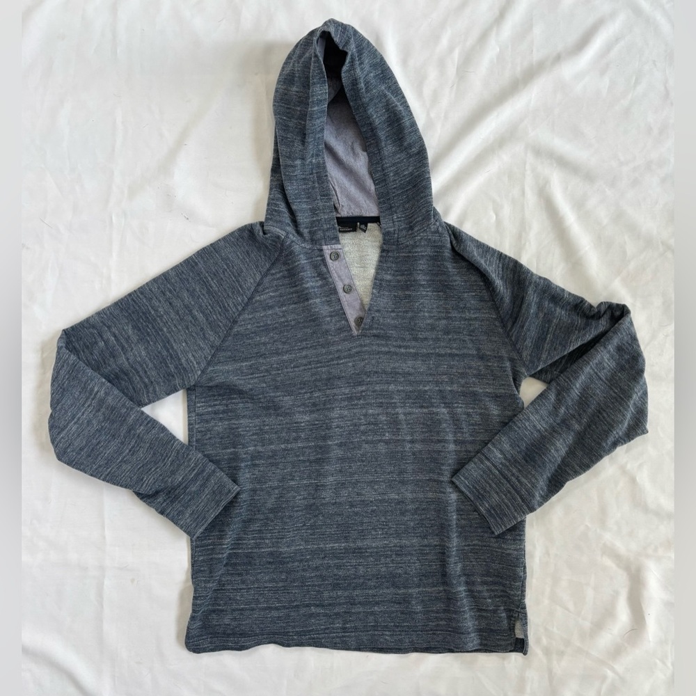 Marc Anthony Men’s Hooded Pullover Sweater in Marbled Blue/Grey Sz M